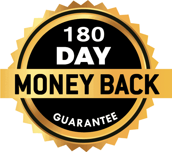 Nitric Boost Ultra 180-day money-back satisfaction guarantee badge