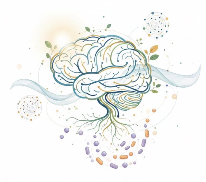 Brain-gut connection illustration